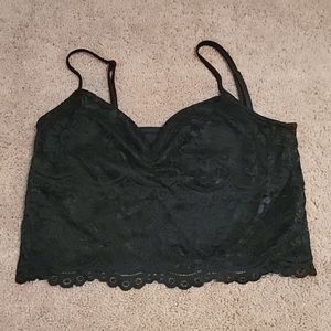 Black crop top laced